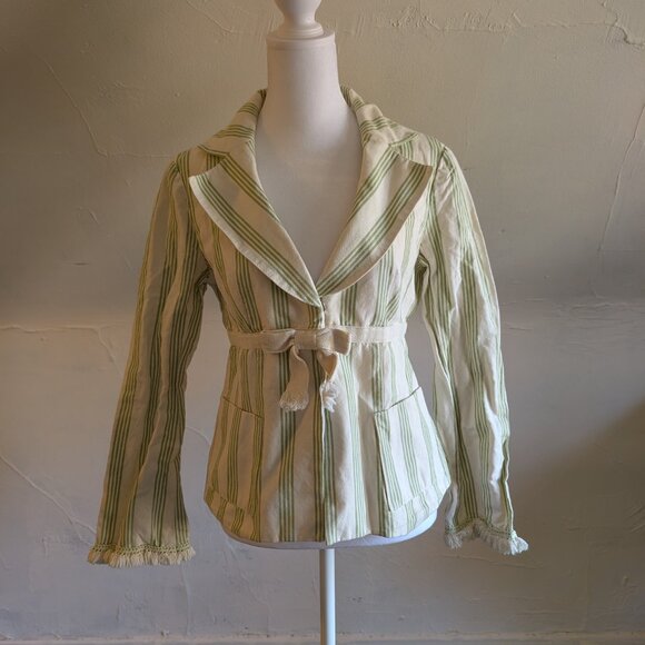 vintage nanette lepore green stripe bow blazer ASO paige matthews charmed (4) - Picture 3 of 9